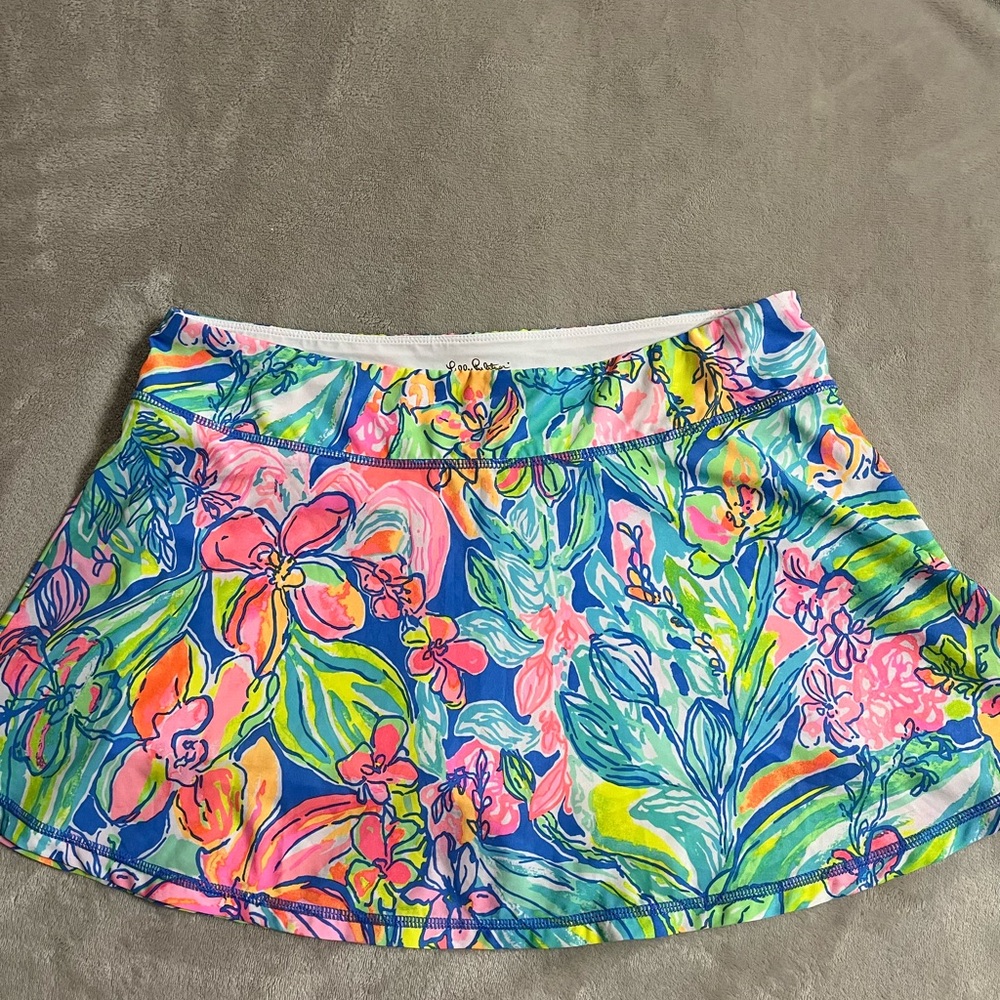 Lilly Pulitzer Luxletic Blue Multi Floral Skort